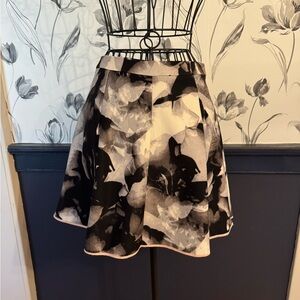 Mossimo Floral Mini Skirt Black White Size 2